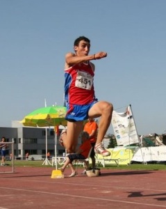 José Alfonso Palomanes competindo nuns campionatos galegos